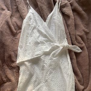 White Crochet Tie Dress
